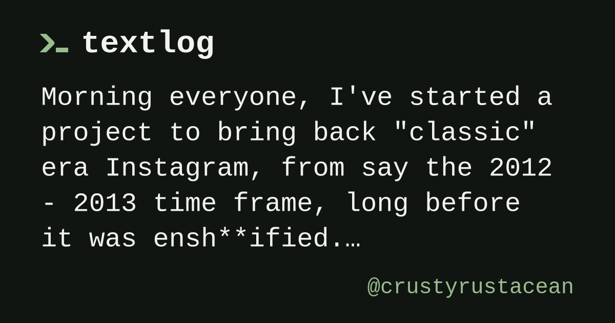 @crustyrustacean wrote on textlog